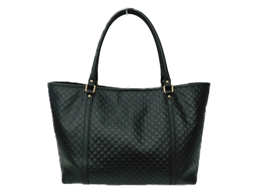 Gucci GG Bag monogram black Leather Tote embossed